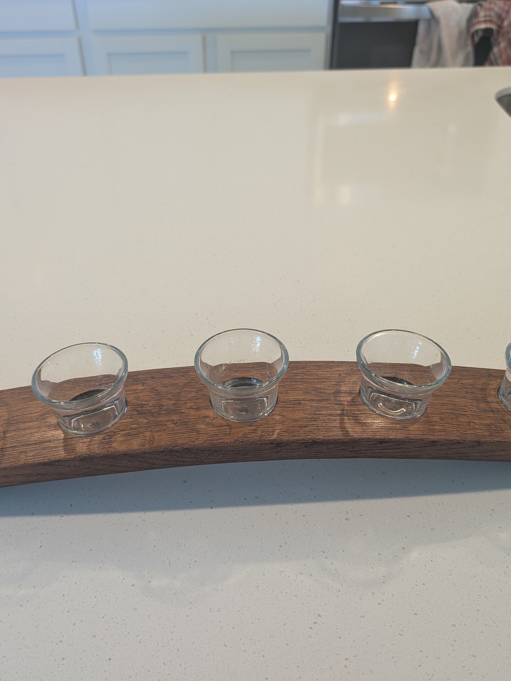 Wood and Glass Tealight Holder - Clear and Brown